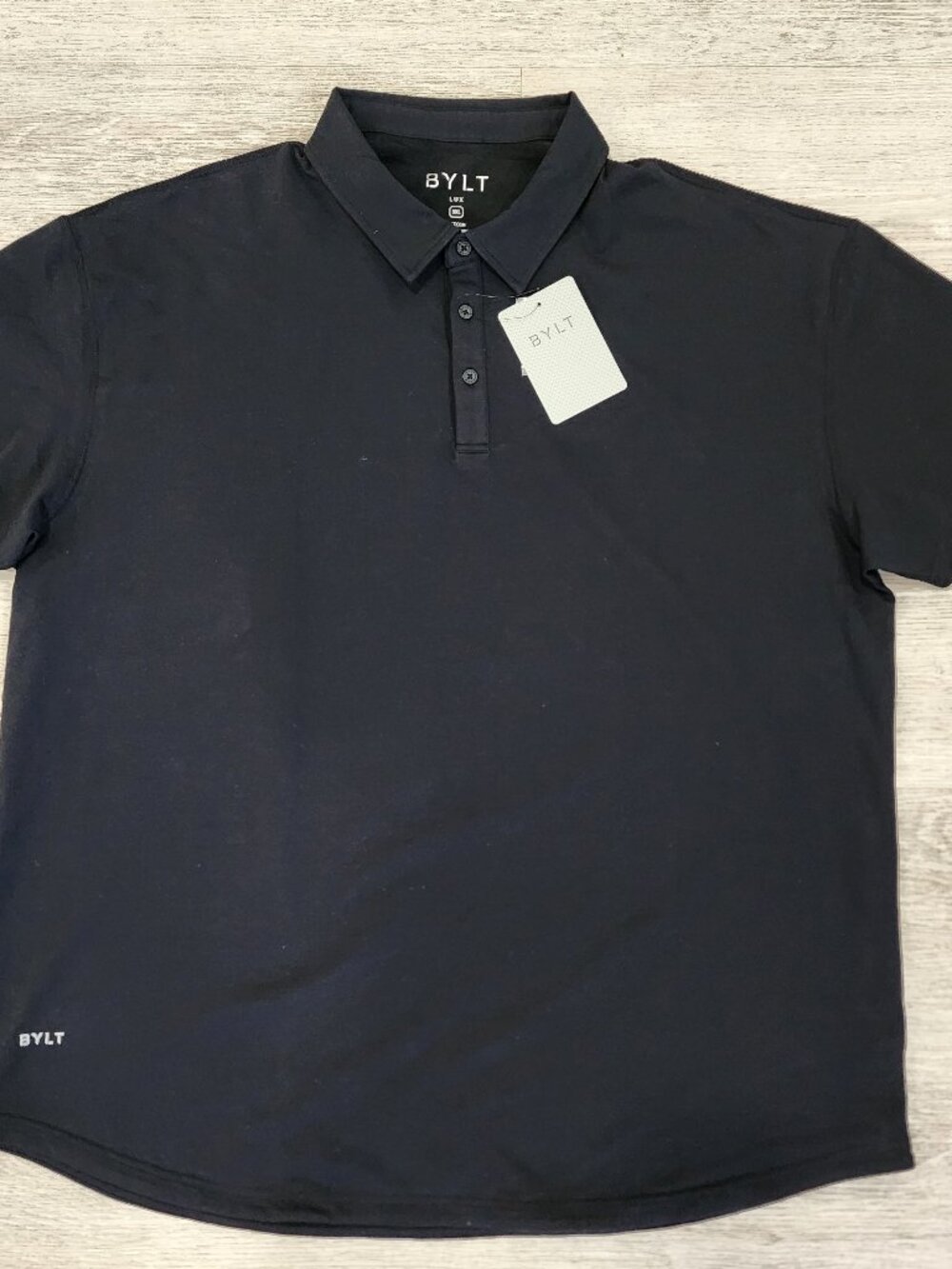 BYLT Lux Drop-Cut Polo Shirt Black Men's 3XL NWT Casual